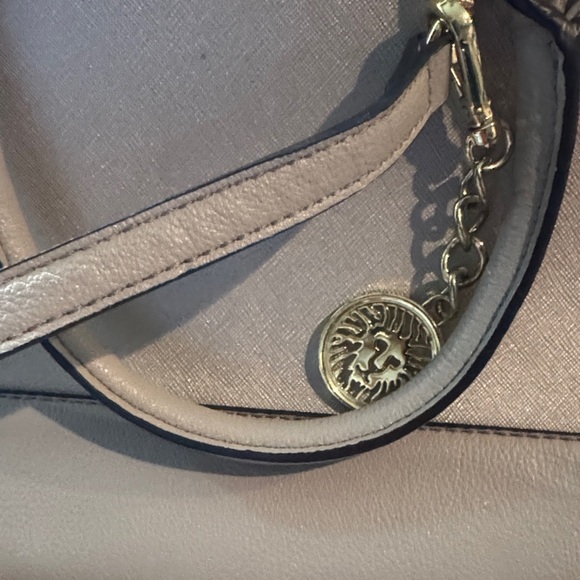 Anne Klein Beige Satchel with Gold Accents - Picture 3 of 9
